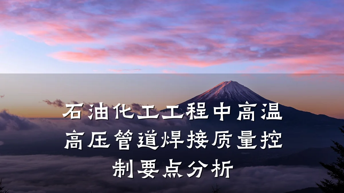 石油化工工程中高温高压管道焊接质量控制要点分析