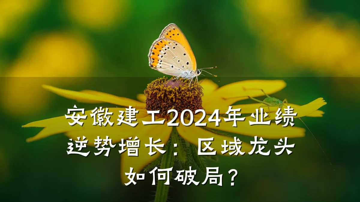 安徽建工2024年业绩逆势增长:区域龙头如何破局?
