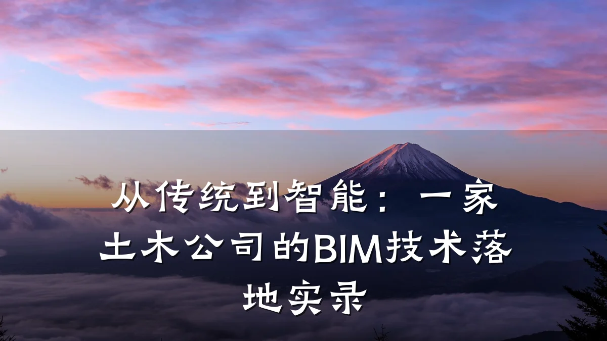 从传统到智能:一家土木公司的BIM技术落地实录