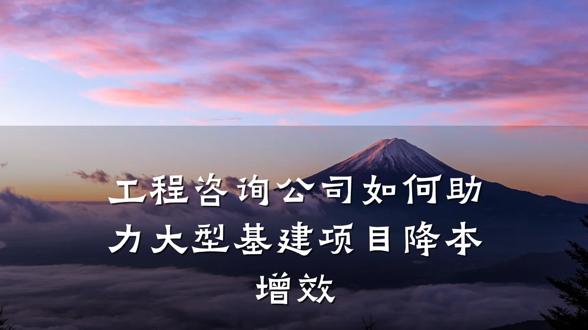 工程咨询公司如何助力大型基建项目降本增效