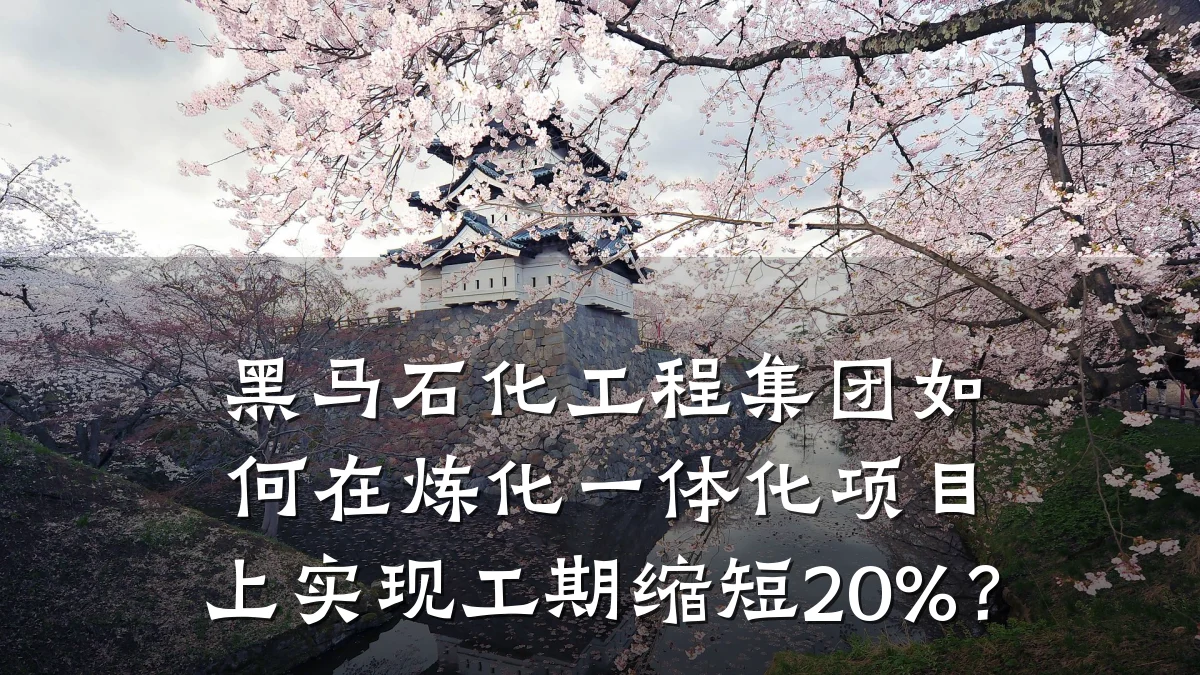 黑马石化工程集团如何在炼化一体化项目上实现工期缩短20%?