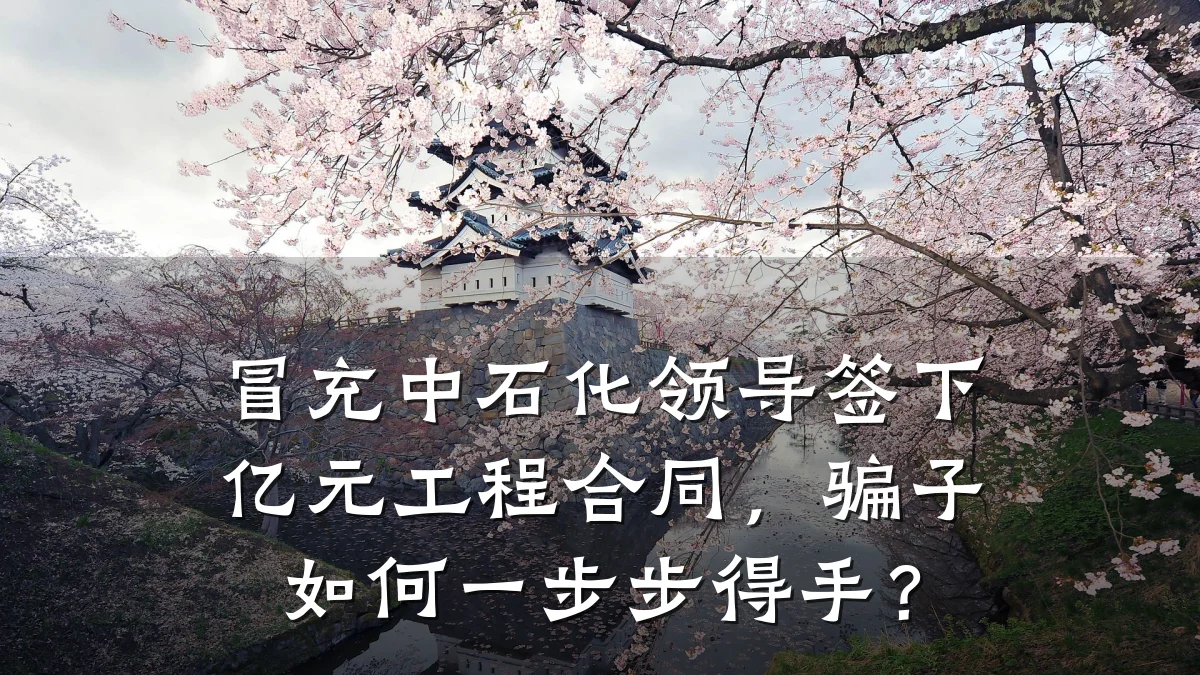 冒充中石化领导签下亿元工程合同,骗子如何一步步得手?