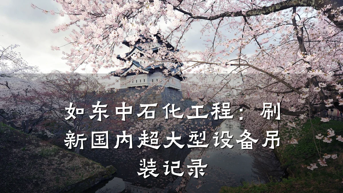 如东中石化工程:刷新国内超大型设备吊装记录