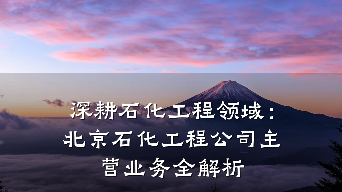 深耕石化工程领域:北京石化工程公司主营业务全解析