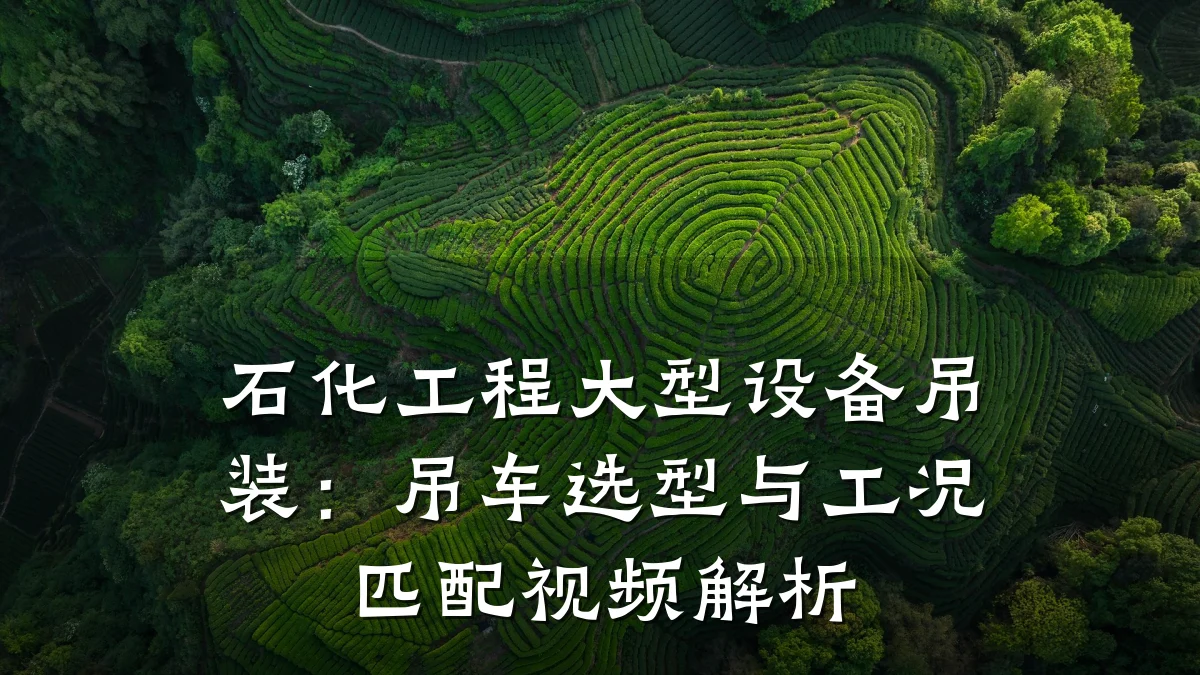 石化工程大型设备吊装：吊车选型与工况匹配视频解析