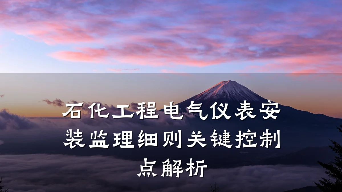 石化工程电气仪表安装监理细则关键控制点解析