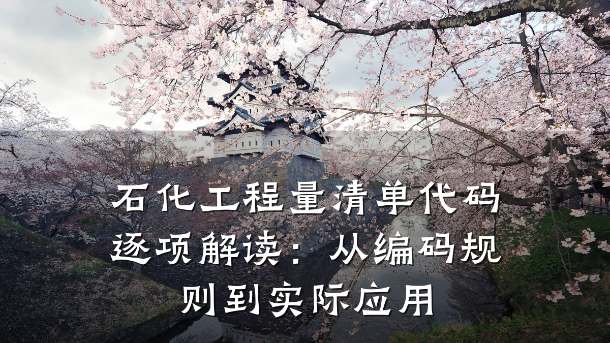 石化工程量清单代码逐项解读:从编码规则到实际应用