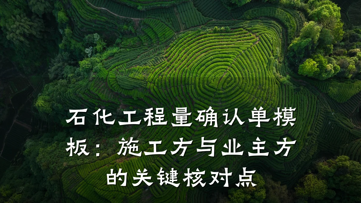 石化工程量确认单模板:施工方与业主方的关键核对点