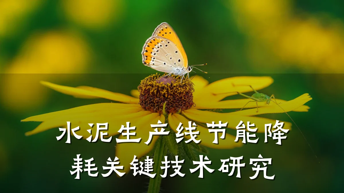 水泥生产线节能降耗关键技术研究