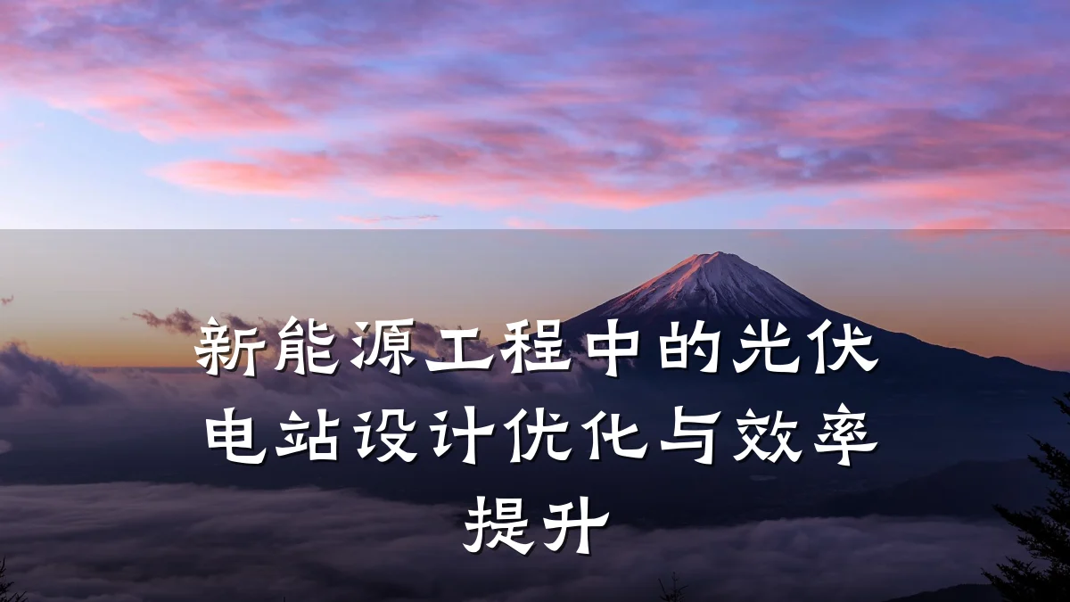 新能源工程中的光伏电站设计优化与效率提升