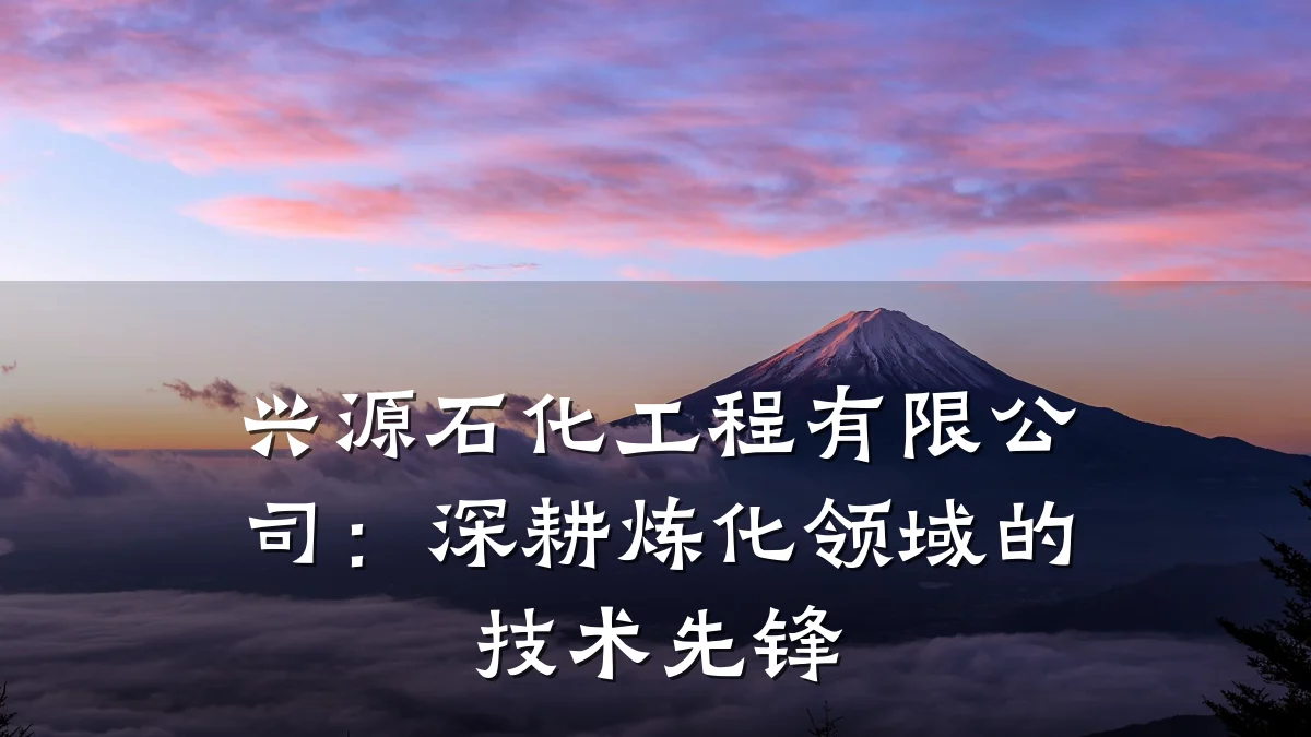 兴源石化工程有限公司:深耕炼化领域的技术先锋