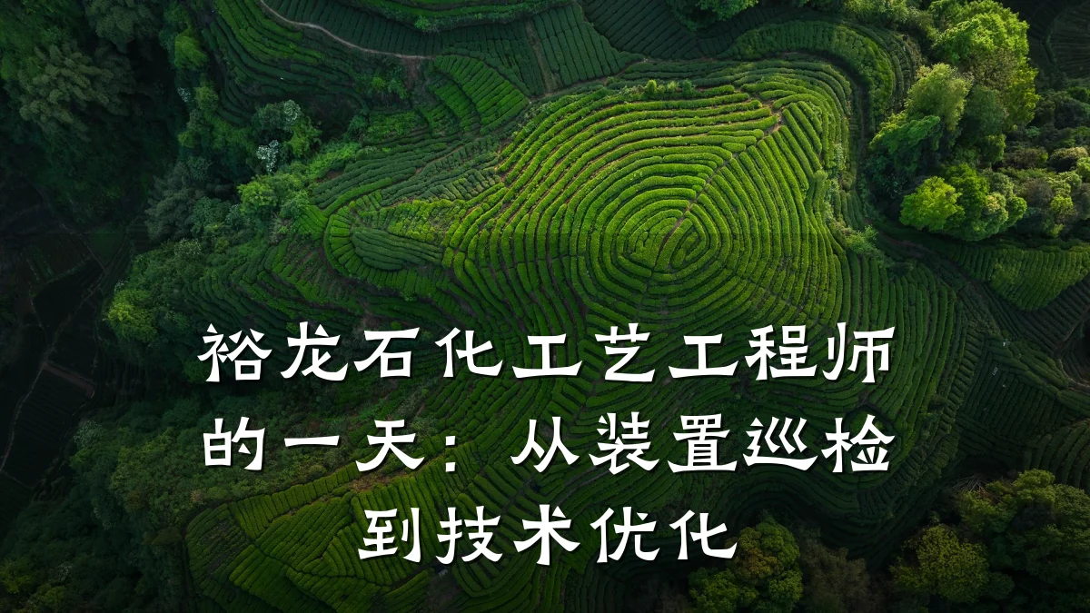 裕龙石化工艺工程师的一天:从装置巡检到技术优化