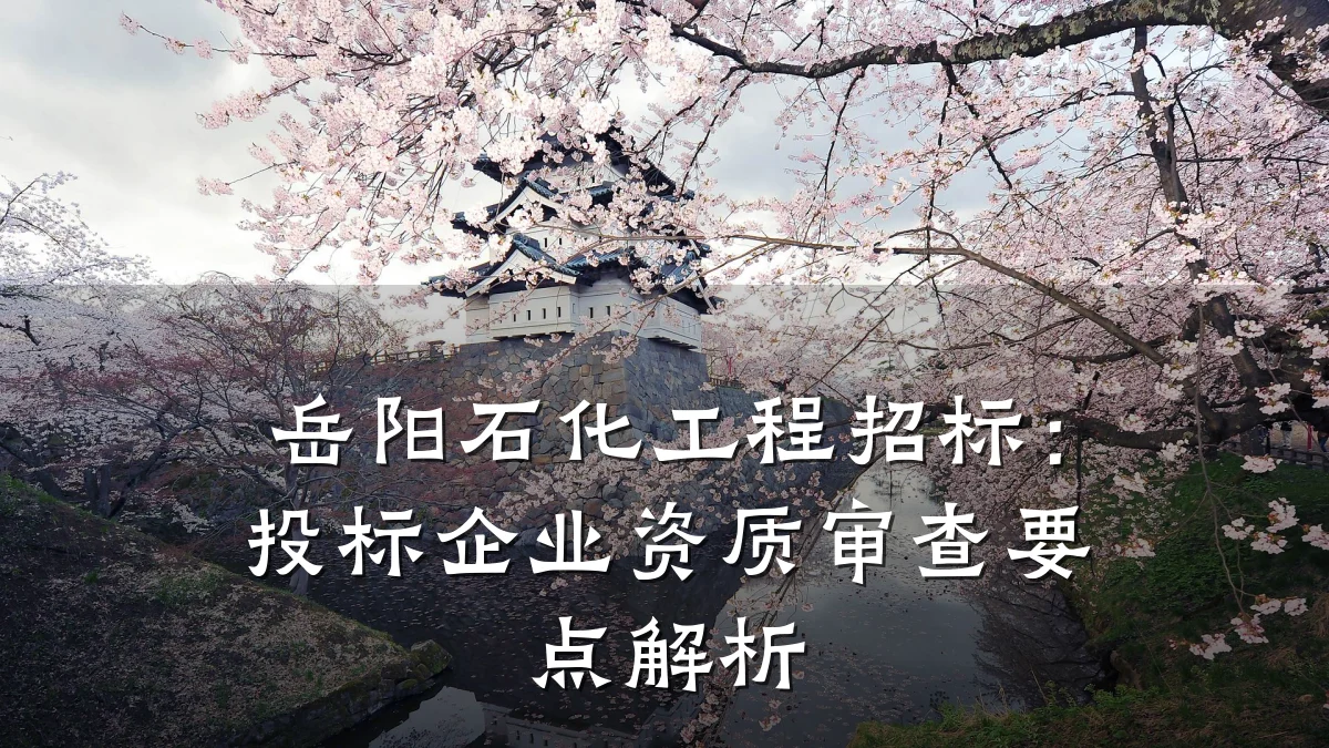 岳阳石化工程招标:投标企业资质审查要点解析