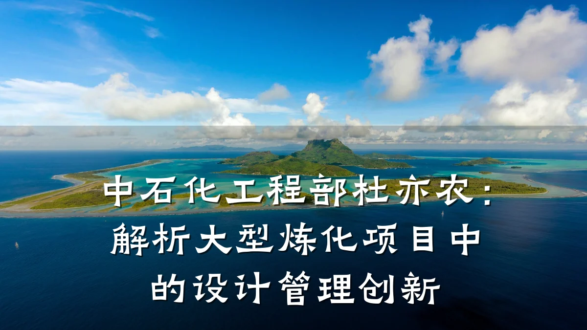 中石化工程部杜亦农:解析大型炼化项目中的设计管理创新