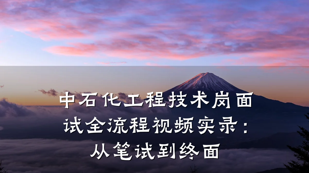 中石化工程技术岗面试全流程视频实录:从笔试到终面