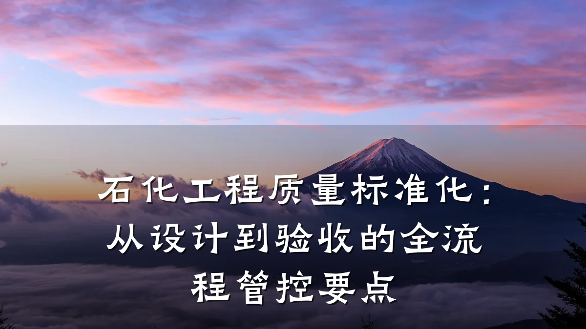 石化工程质量标准化:从设计到验收的全流程管控要点